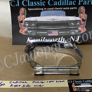 OEM 1960 Cadillac Deville Eldorado Fleetwood RIGHT PASSENGER SIDE OUTER PARKING LIGHT LAMP BEZEL TRIM